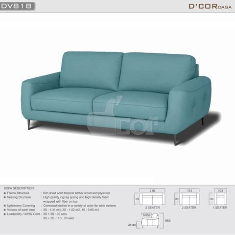  Đơn giản sang trọng với sofa da nhập khẩu - Mã: DV818 
