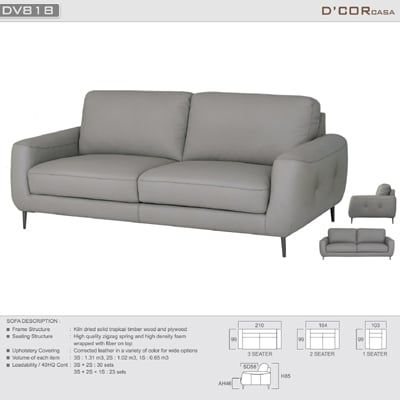  Đơn giản sang trọng với sofa da nhập khẩu - Mã: DV818 