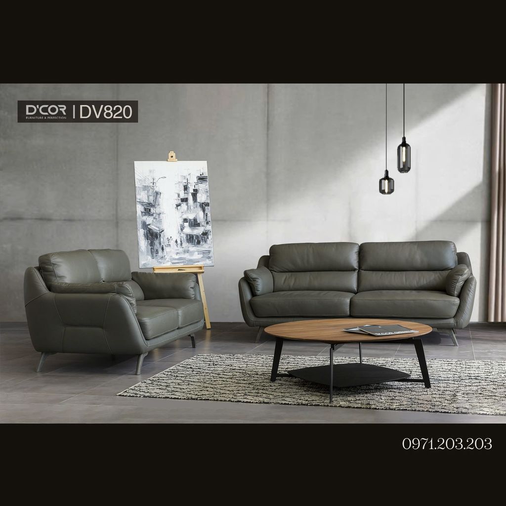 Phong cách Tây với sofa da nhập khẩu cao cấp – Mã: DV820