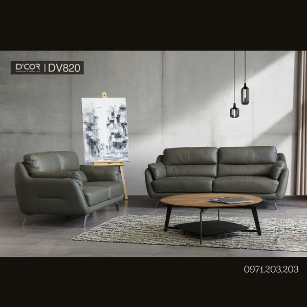 Phong cách Tây với sofa da nhập khẩu cao cấp – Mã: DV820 