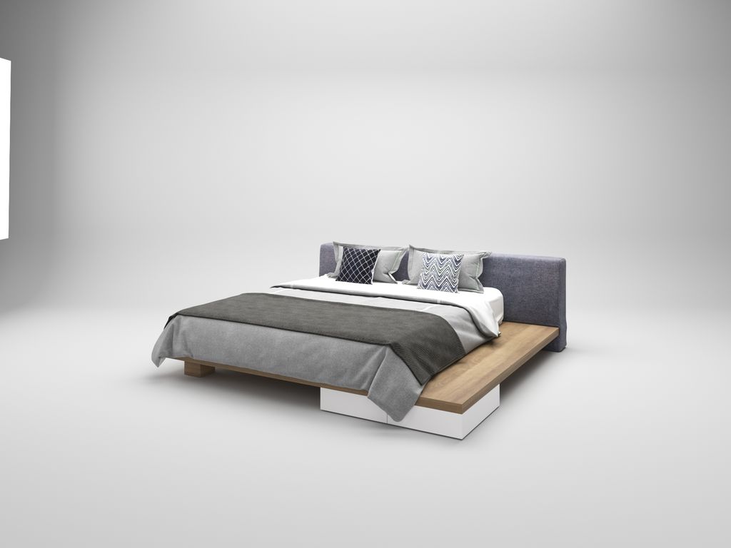 G04K - Giường nỉ, chân gỗ sồi nhập khẩu