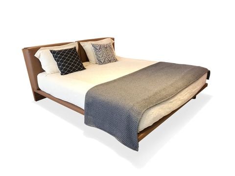  G06D - Giường nỉ, chân gỗ sồi nhập khẩu 