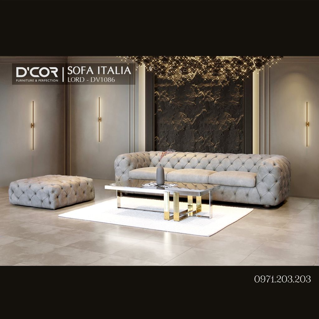 SOFA ITALIA LORD - DV1086: Tuyệt Tác Tân Cổ Điển, Khẳng Định Vị Thế Chủ Nhân
