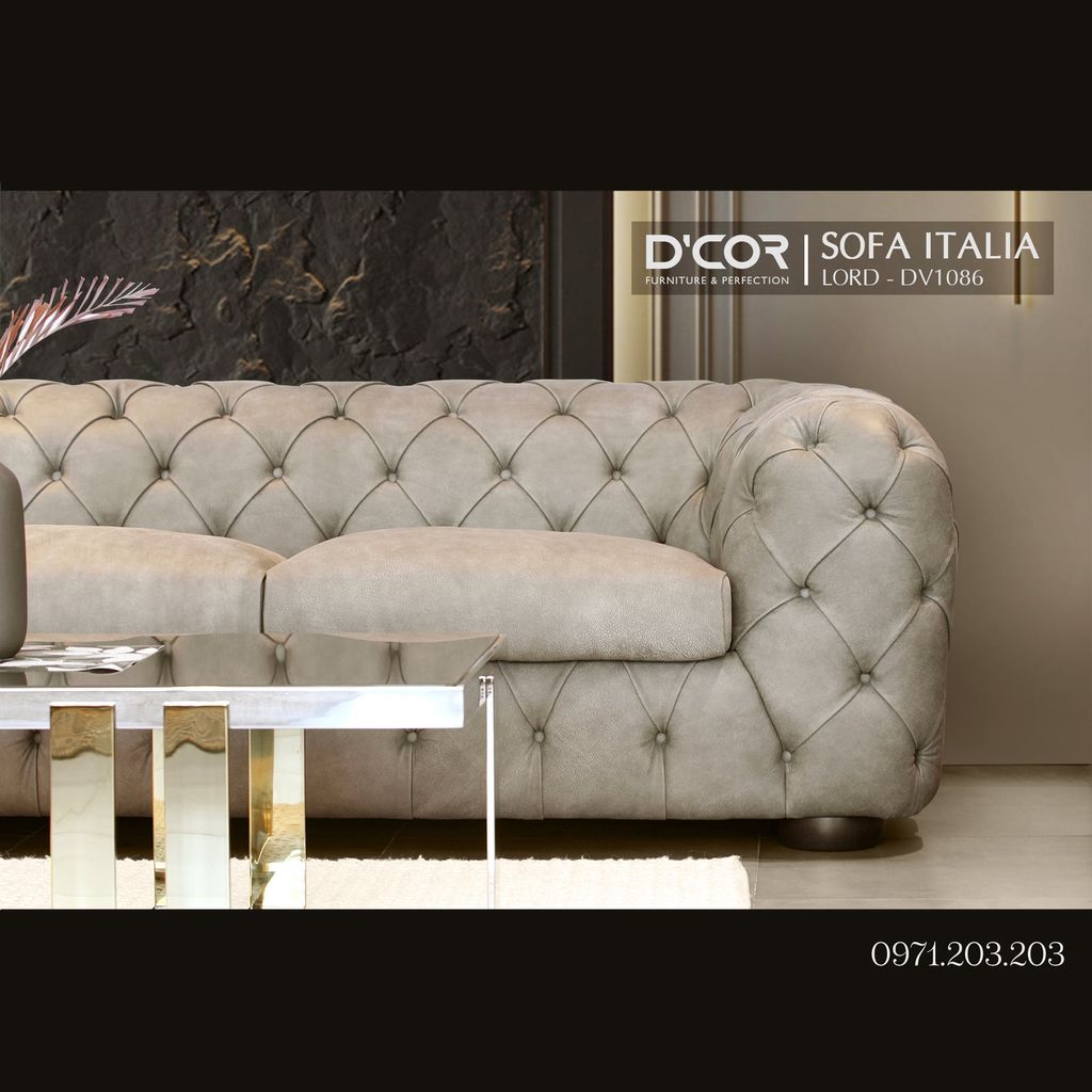 SOFA ITALIA LORD - DV1086: Tuyệt Tác Tân Cổ Điển, Khẳng Định Vị Thế Chủ Nhân