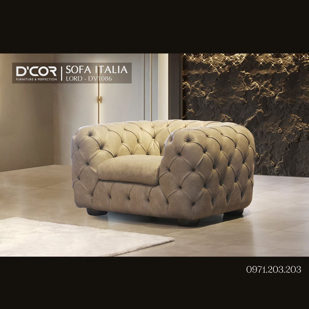 SOFA ITALIA LORD - DV1086: Tuyệt Tác Tân Cổ Điển, Khẳng Định Vị Thế Chủ Nhân