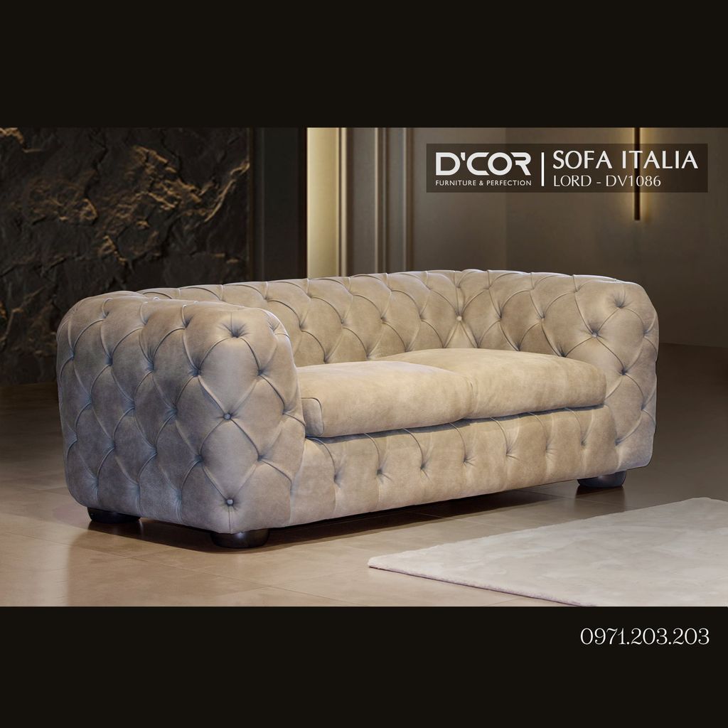 SOFA ITALIA LORD - DV1086: Tuyệt Tác Tân Cổ Điển, Khẳng Định Vị Thế Chủ Nhân