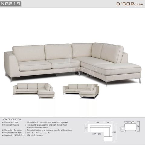  Thanh lịch với thiết kế sofa nỉ - Mã: NG819 