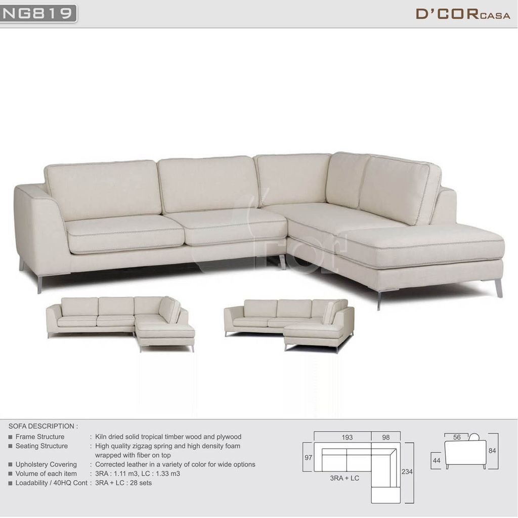 Thanh lịch với thiết kế sofa nỉ - Mã: NG819