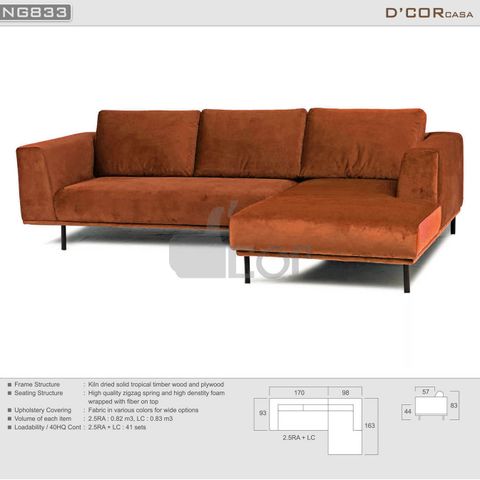  Ghế sofa nỉ nhập khẩu Malaysia - Mã: NG833 