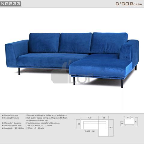  Ghế sofa nỉ nhập khẩu Malaysia - Mã: NG833 