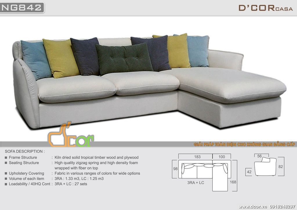 Sofa nỉ góc Mã: NG842 - Kiêu sa, cá tính