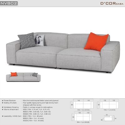  Bộ sofa nỉ cao cấp nhập khẩu Malaysia - Mã: NV802 