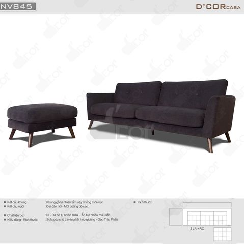  Sofa nỉ nhập khẩu kích thước nhỏ - Mã: NV845 