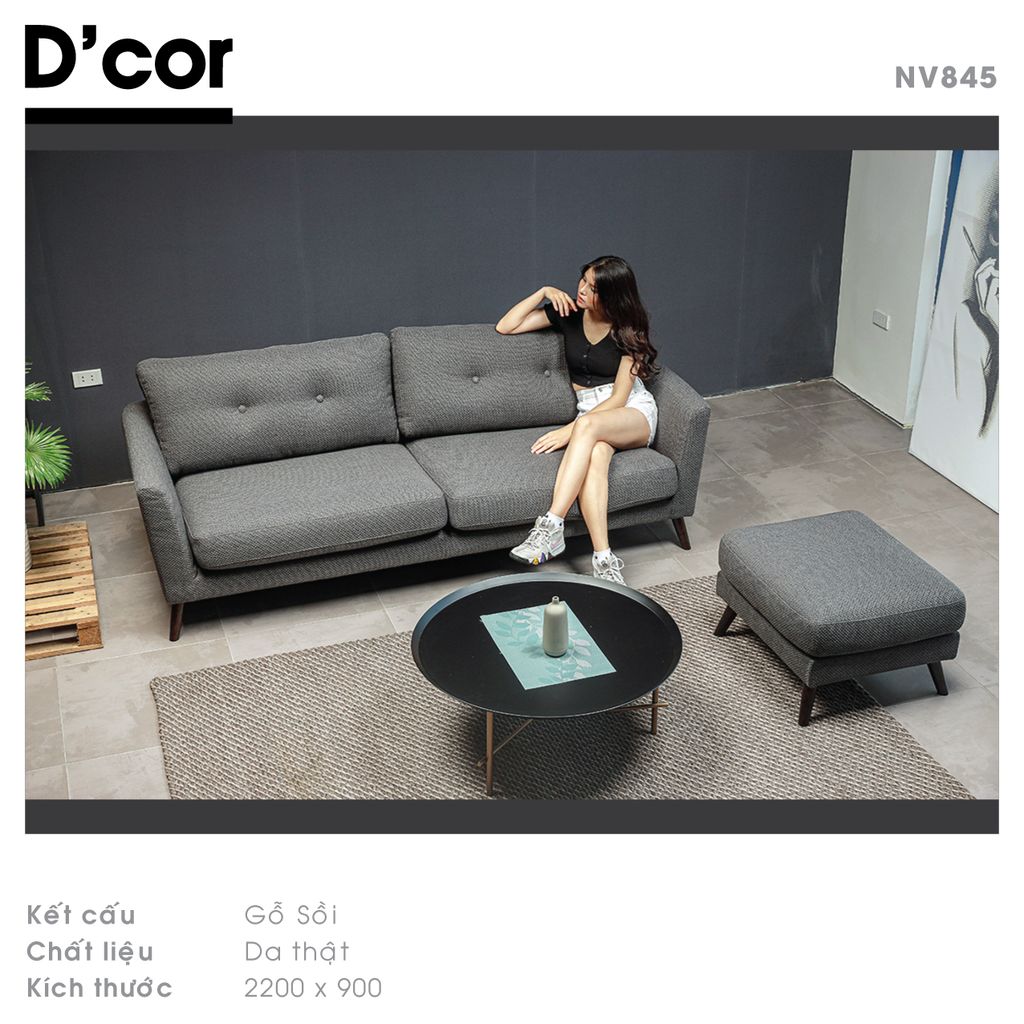 Sofa nỉ nhập khẩu kích thước nhỏ - Mã: NV845