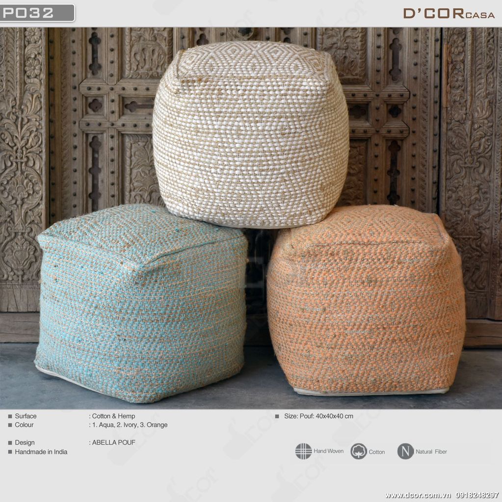 Đôn vải - Mã: P032. Abella Pouf