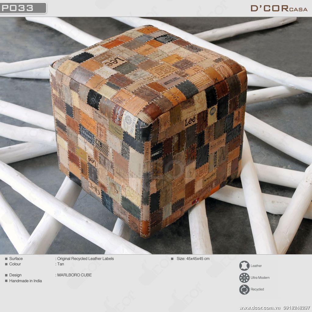 Đôn da - Mã: P033. Marlboro cube