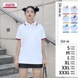 Áo thun Polo trắng cổ 2 sọc to 