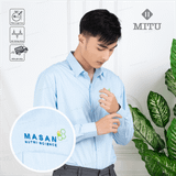  Sơ mi đồng phục masan màu xanh hòa bình 