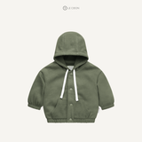  Hoodie nỉ cào bông - Màu Xanh rêu 