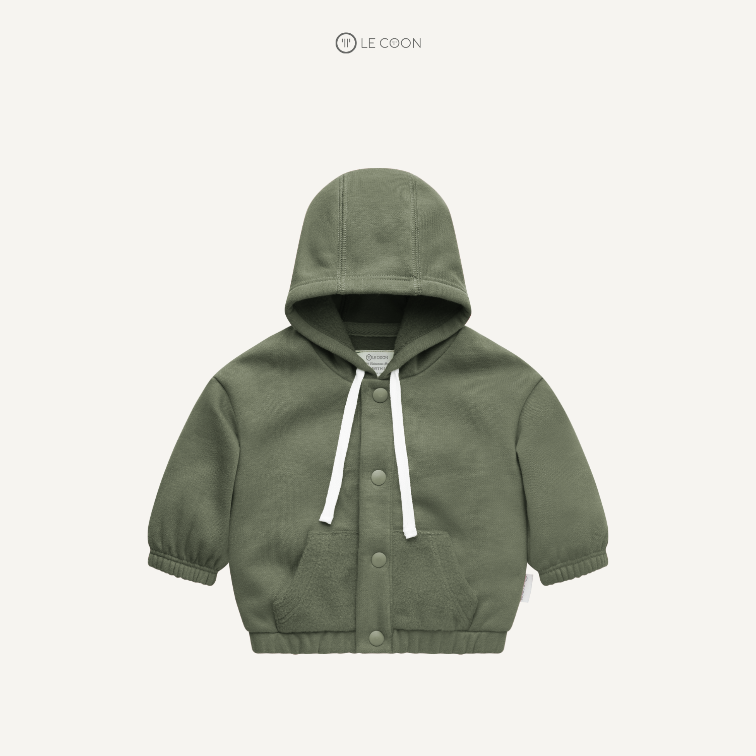  Hoodie nỉ cào bông - Màu Xanh rêu 