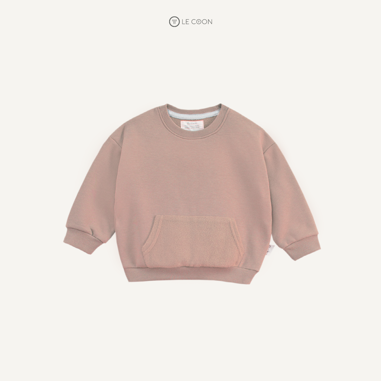  Sweater nỉ túi bông - Màu Hồng 