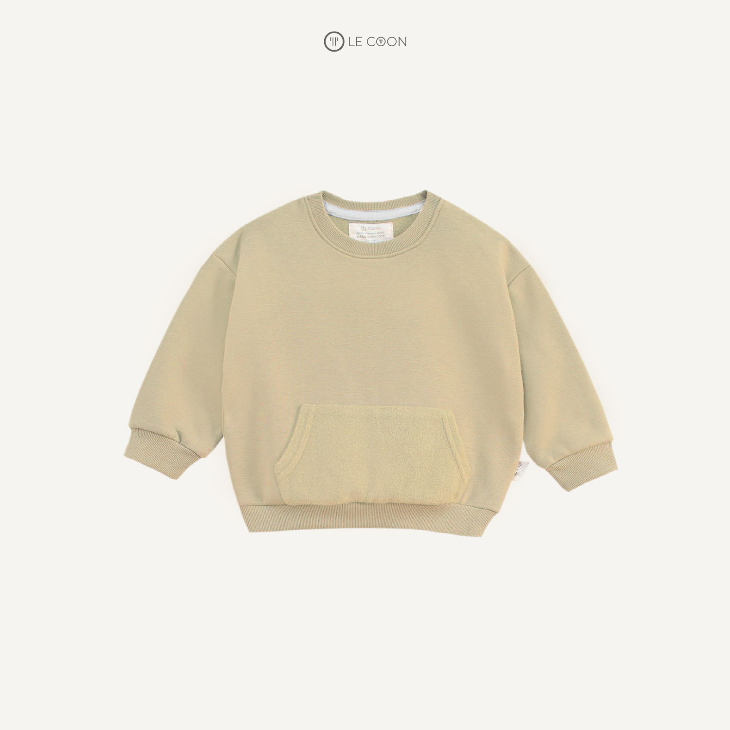  Sweater nỉ túi bông - Màu Be 