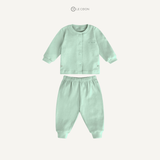 Bộ đồ cổ bo cúc bấm giữa - Màu Xanh lá Misty Jade 