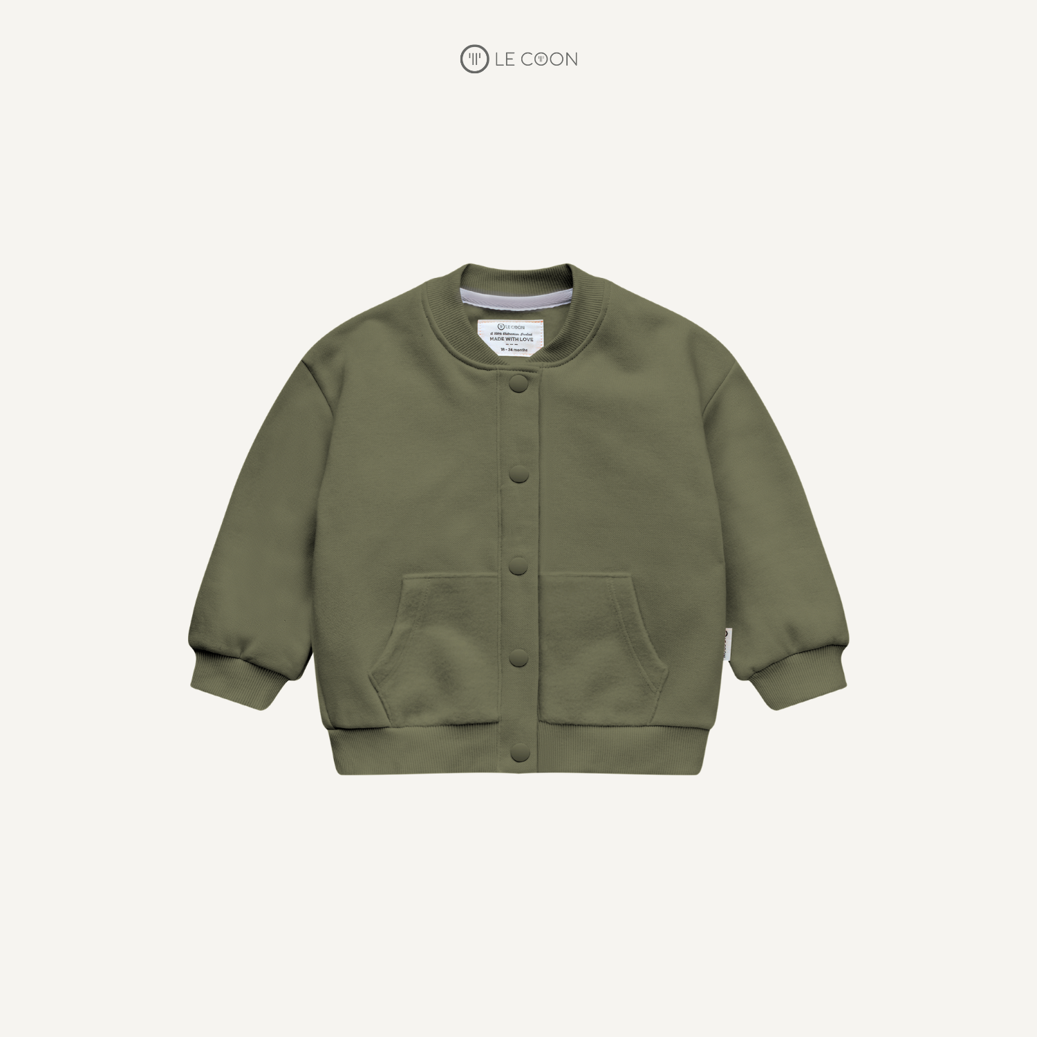  Bomber nỉ cào bông - Màu Xanh rêu 