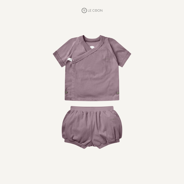 Bộ đồ cúc bấm quần sooc bom - Màu Tím Elderberry 