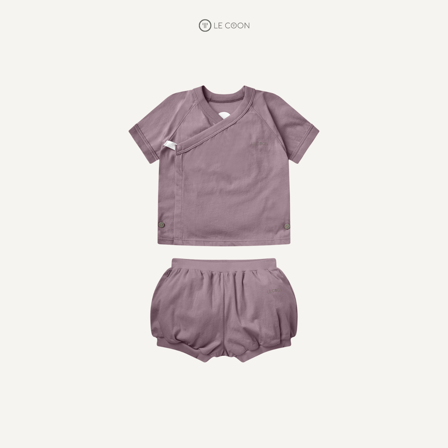  Bộ đồ cúc bấm quần sooc bom - Màu Tím Elderberry 