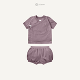  Bộ đồ cúc bấm quần sooc bom - Màu Tím Elderberry 