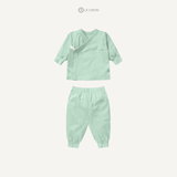  Bộ đồ cúc bấm dài tay quần bom - Màu Xanh lá Misty Jade 