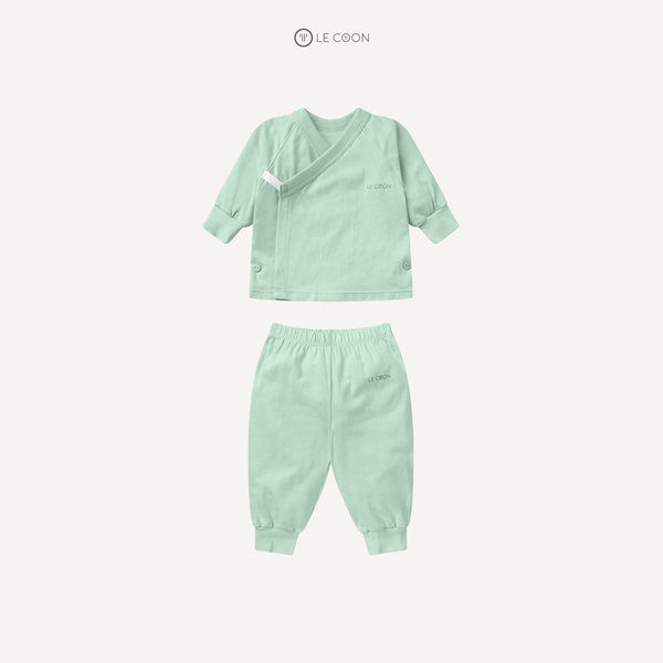  Bộ đồ cúc bấm dài tay quần bom - Màu Xanh lá Misty Jade 