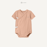  Bodysuit cúc bấm cộc tay - Màu Cam phớt 