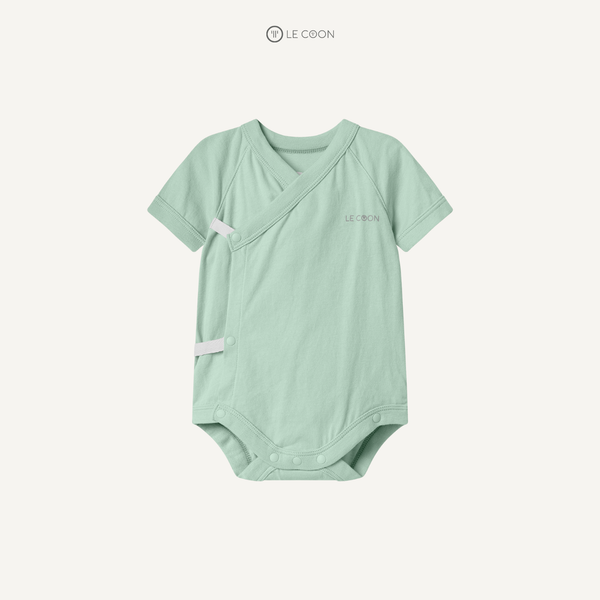  Bodysuit cúc bấm cộc tay - Màu Xanh lá Misty Jade 
