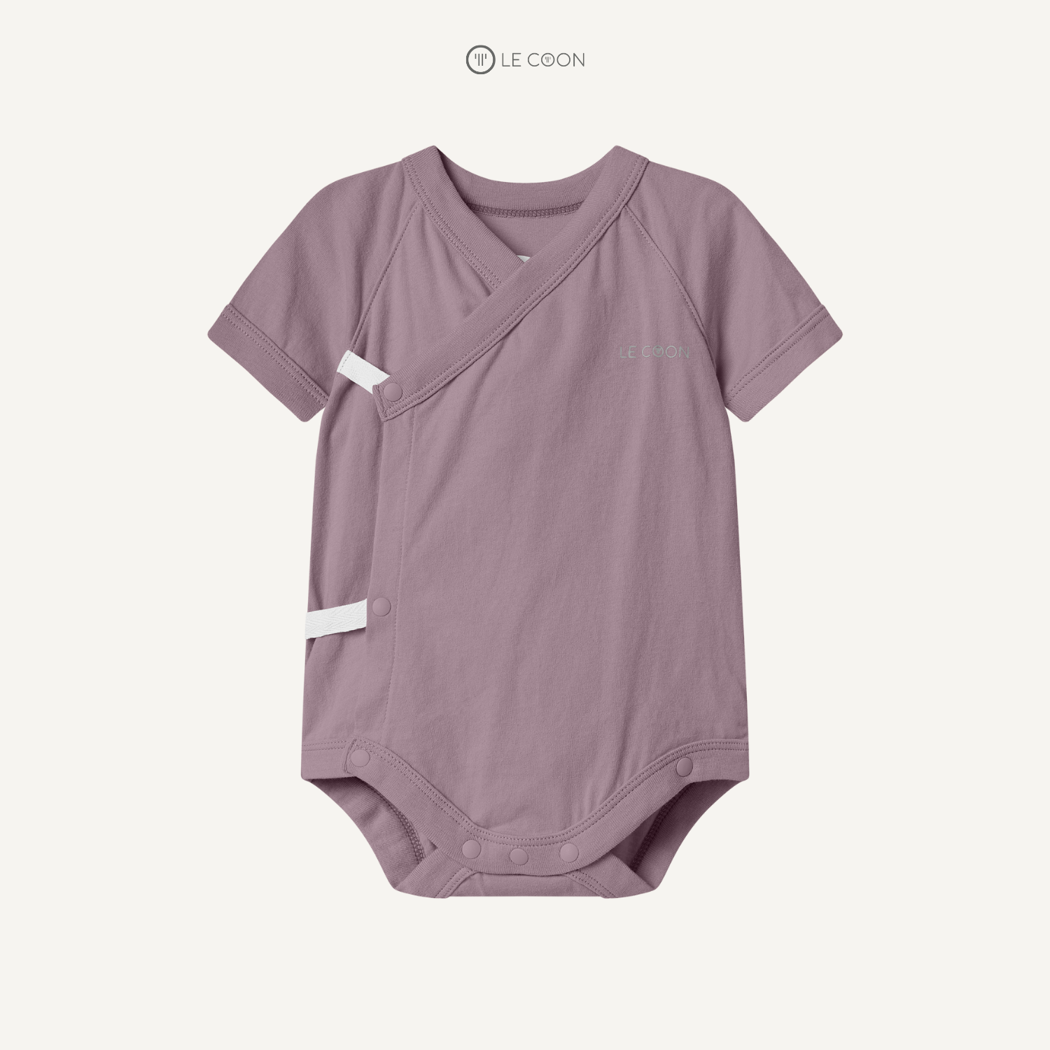  Bodysuit cúc bấm cộc tay - Màu Tím Elderberry 
