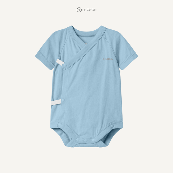  Bodysuit cúc bấm cộc tay - Màu Xanh biển nhạt 