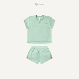  Bộ đồ cổ chữ V cộc tay - Màu Xanh lá Misty Jade 
