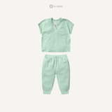  Bộ đồ cổ chữ V quần dài - Màu Xanh lá Misty Jade 