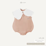  Romper bé gái cổ bèo - Màu Hồng khói 