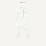  Bodysuit cổ bo cộc tay - Màu Trắng 