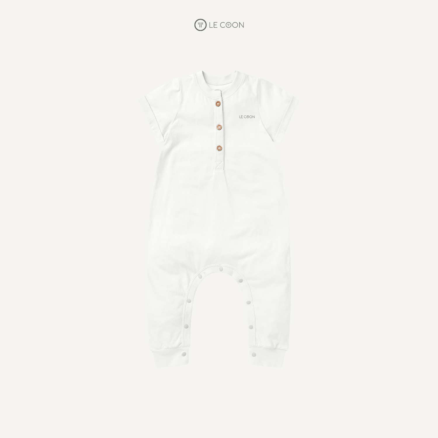  Bodysuit cổ bo cộc tay - Màu Trắng 