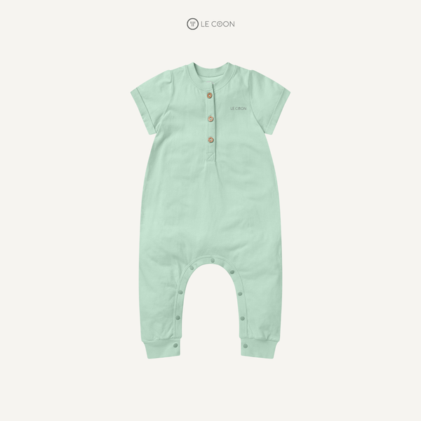  Bodysuit cổ bo cộc tay - Màu Xanh lá Misty Jade 