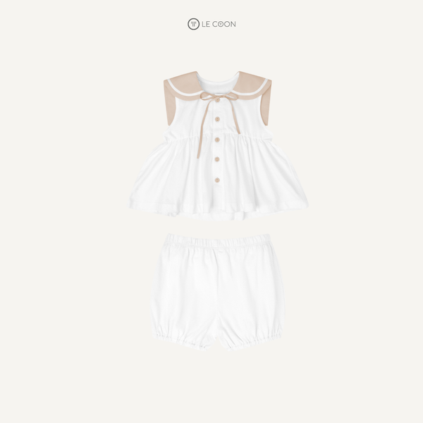  Bộ babydoll sailor - Màu Trắng 