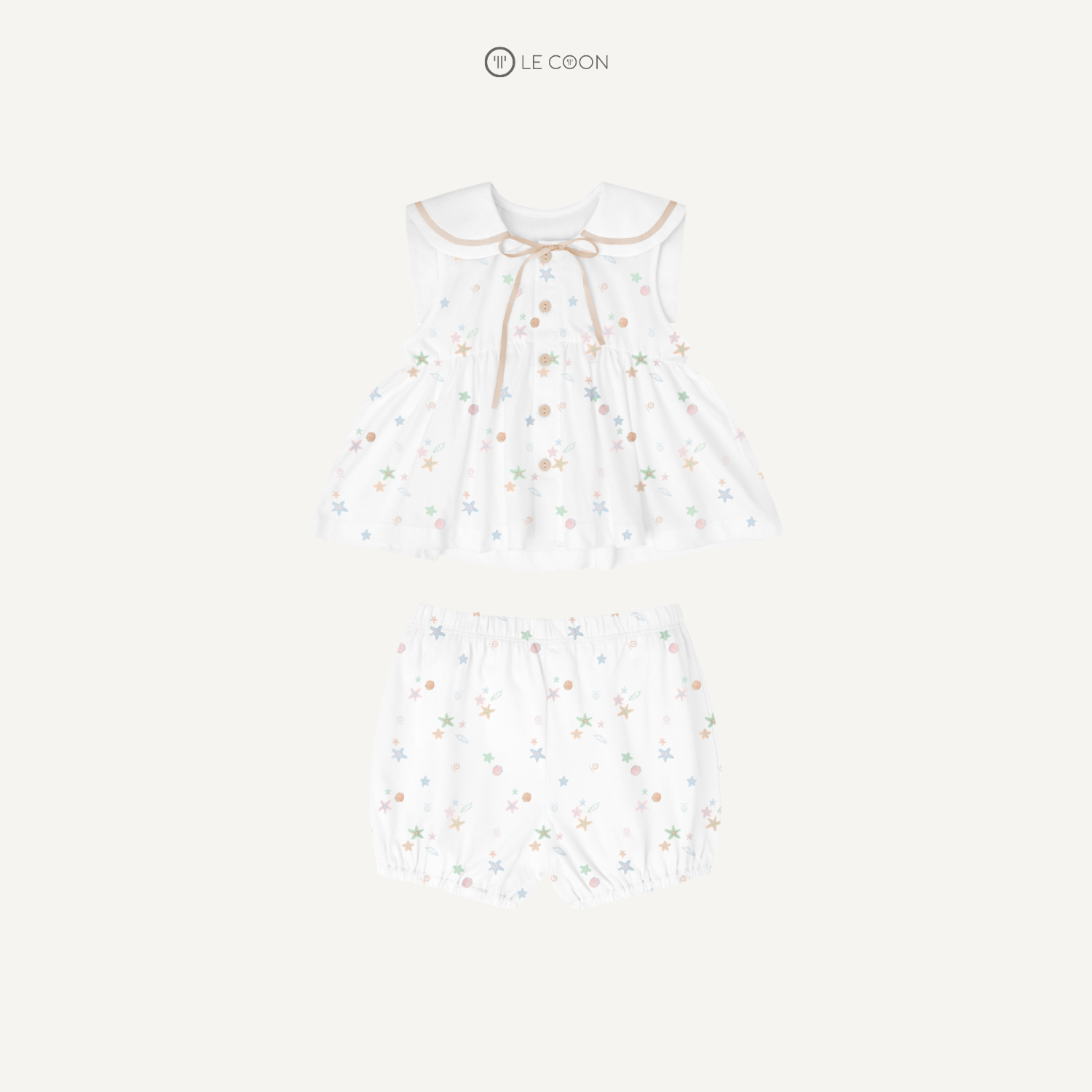  Bộ babydoll sailor - Trắng In Sắc Màu 