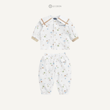  Bộ cúc bấm sailor dài - Trắng In Sắc Màu 
