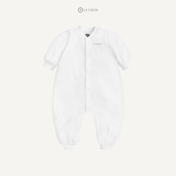  Bodysuit cổ bomber dài tay - Màu Trắng 