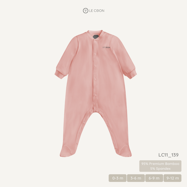  Bodysuit cổ bomber liền tất - Màu Hồng Baby Pink 