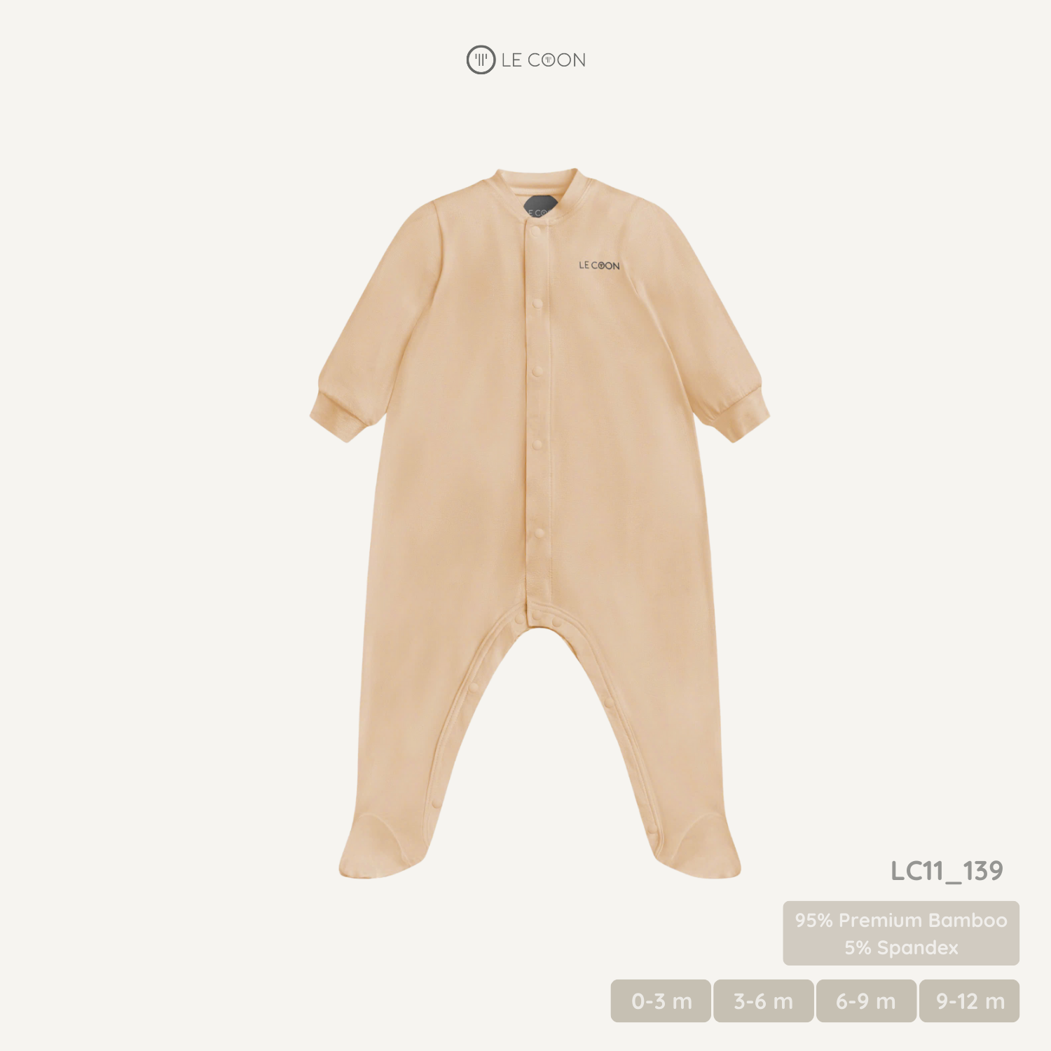  Bodysuit cổ bomber liền tất - Màu Be Biscotti 
