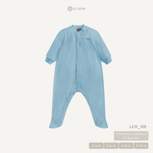  Bodysuit cổ bomber liền tất - Màu Xanh xám nhạt 